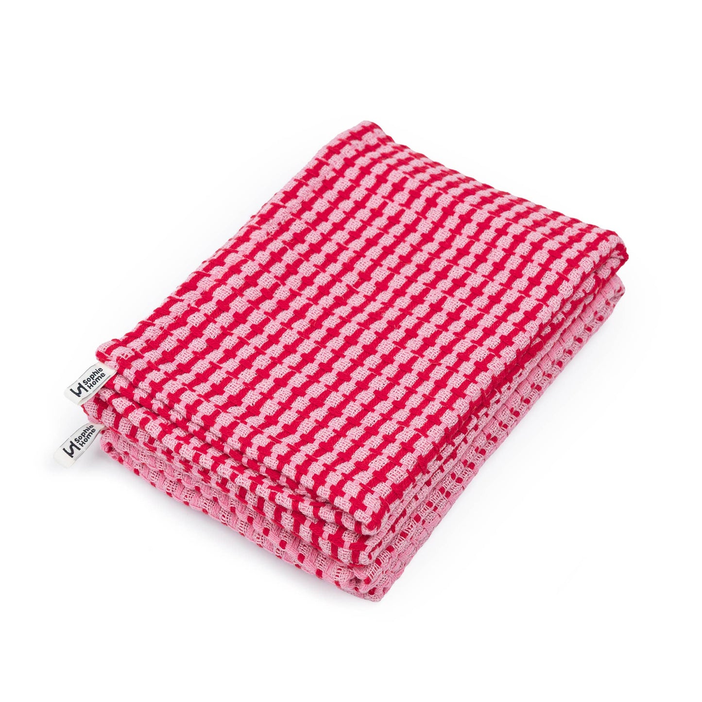 Sophie Home Recycled Materials Tea Towel 2 Pack:  Pink