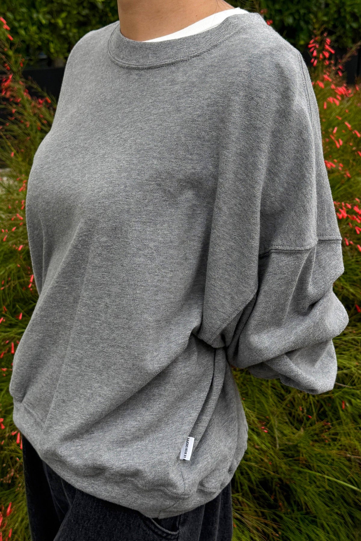 Le Bon Shoppe Cali Jersey Sweatshirt: Melange Grey
