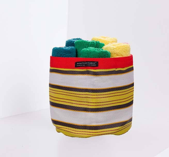 British Colour Standard Medium 19 cm - Eco Woven Plant Pot Cover in Tuscan Yellow, Pearl & Rose Beige: 6