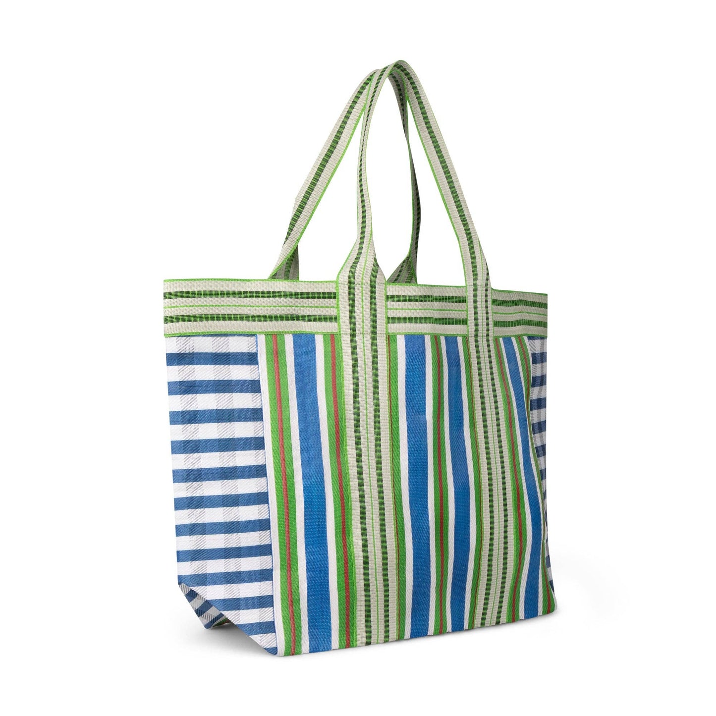 British Colour Standard Eco Woven Shopper / Beach Bag in Medici Blue and Grass Green: 3