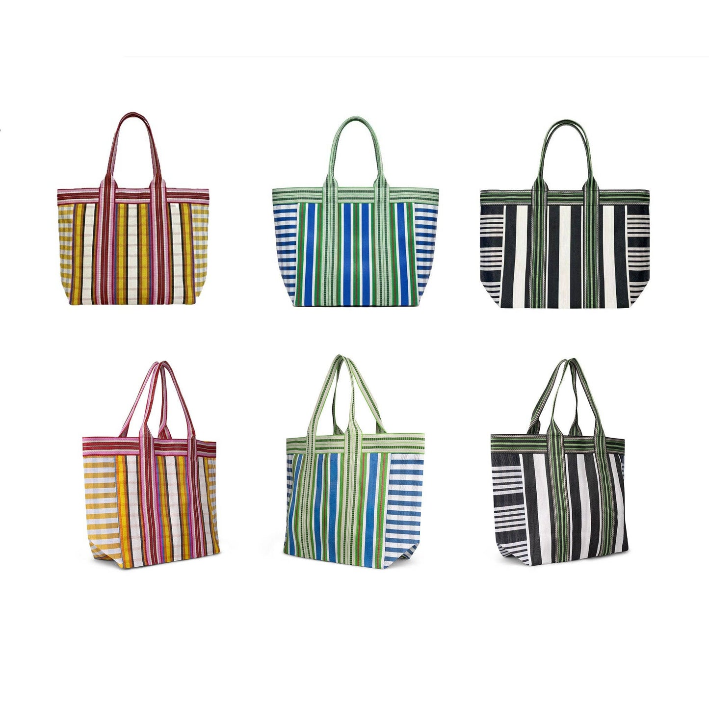 British Colour Standard Eco Woven Shopper / Beach Bag in Medici Blue and Grass Green: 3