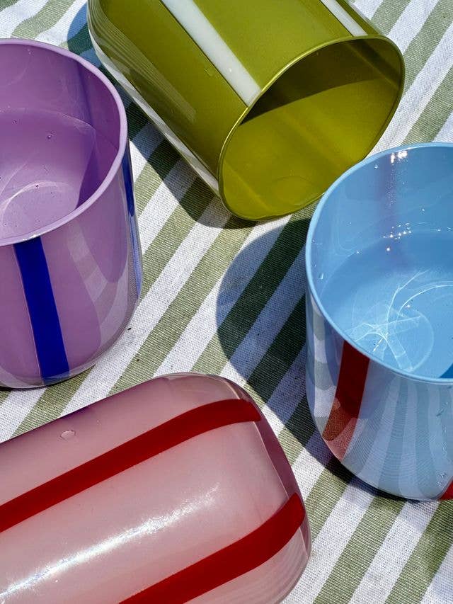 Atina Glassware - Blue & Red