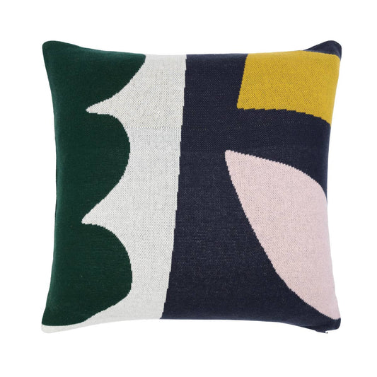 Sophie Home Cotton Knit Throw Pillow/Cushion - Orbi Navy: Filled Cushion (UK & Europe Only)