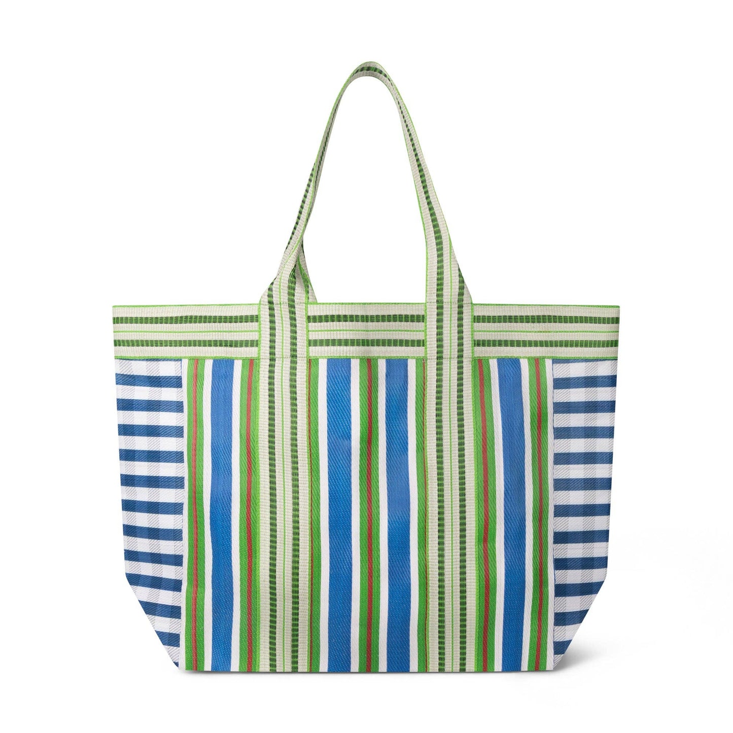British Colour Standard Eco Woven Shopper / Beach Bag in Medici Blue and Grass Green: 3