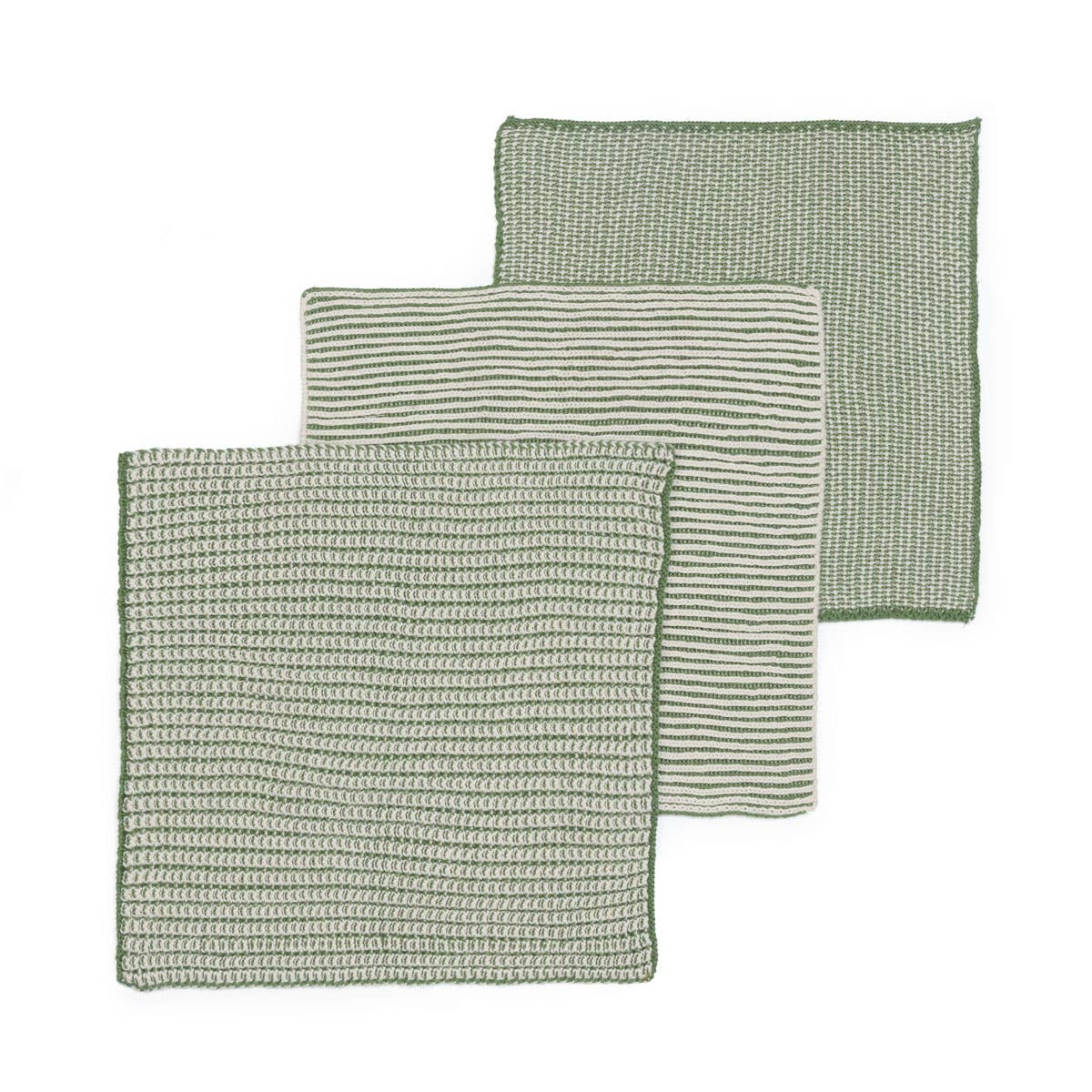 Sophie Home Reusable & Eco-Friendly Cotton Dishcloths: Textured Green