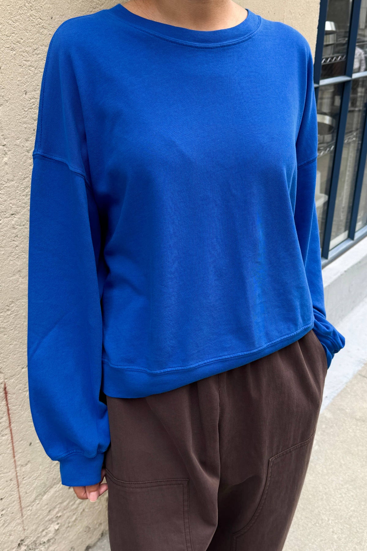 Le Bon Shoppe Cali Jersey Sweatshirt: Cobalt
