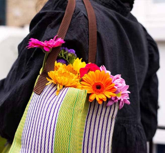 British Colour Standard British Colour Standard  Eco Woven Market Shopper in Doge, Pearl, Primrose & Grass
