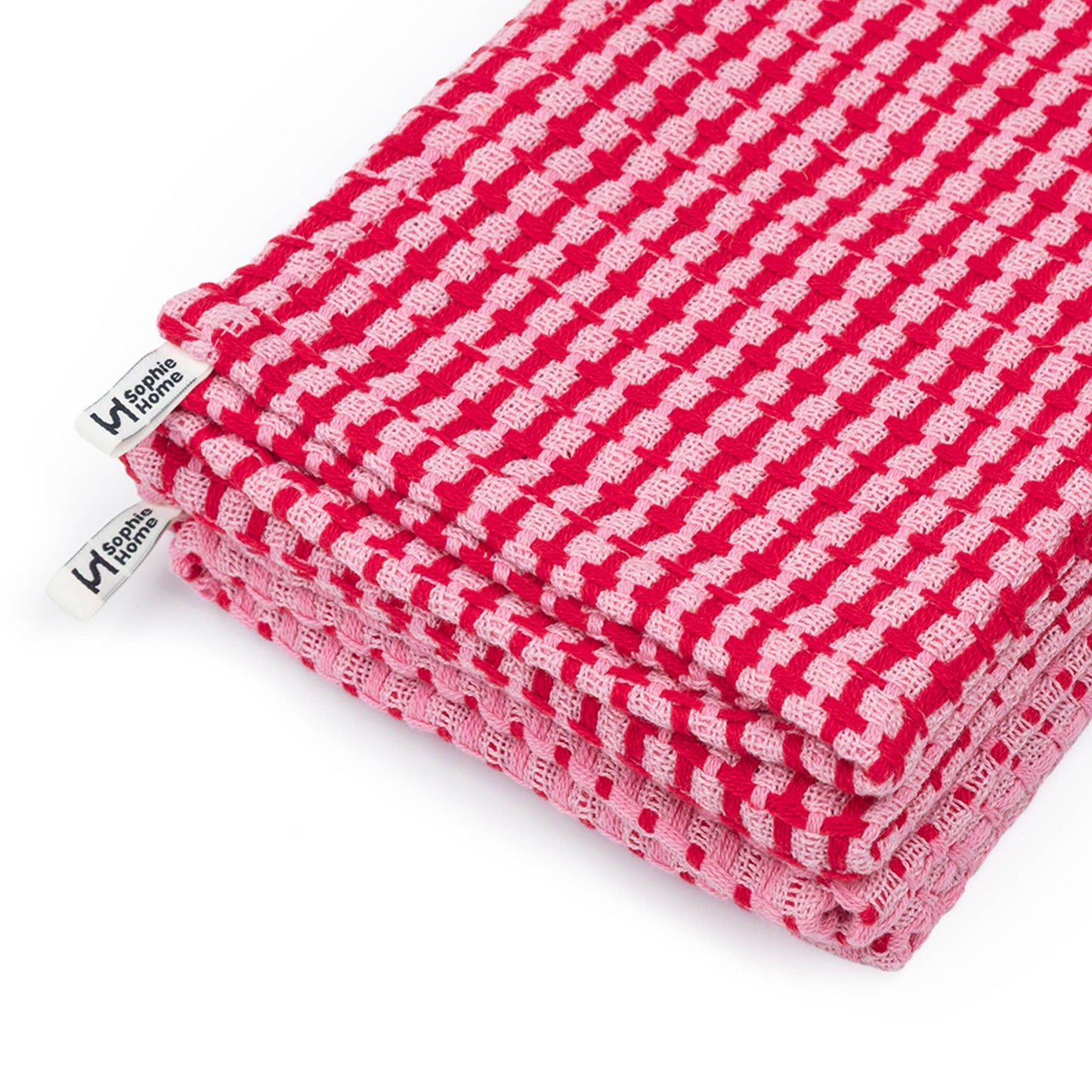 Sophie Home Recycled Materials Tea Towel 2 Pack:  Pink