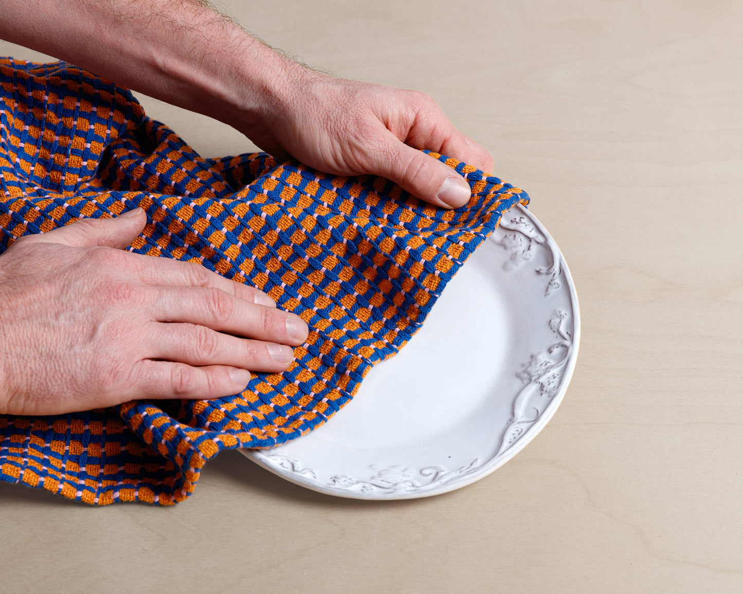 Sophie Home Recycled Materials Tea Towel 2 Pack: Cobalt