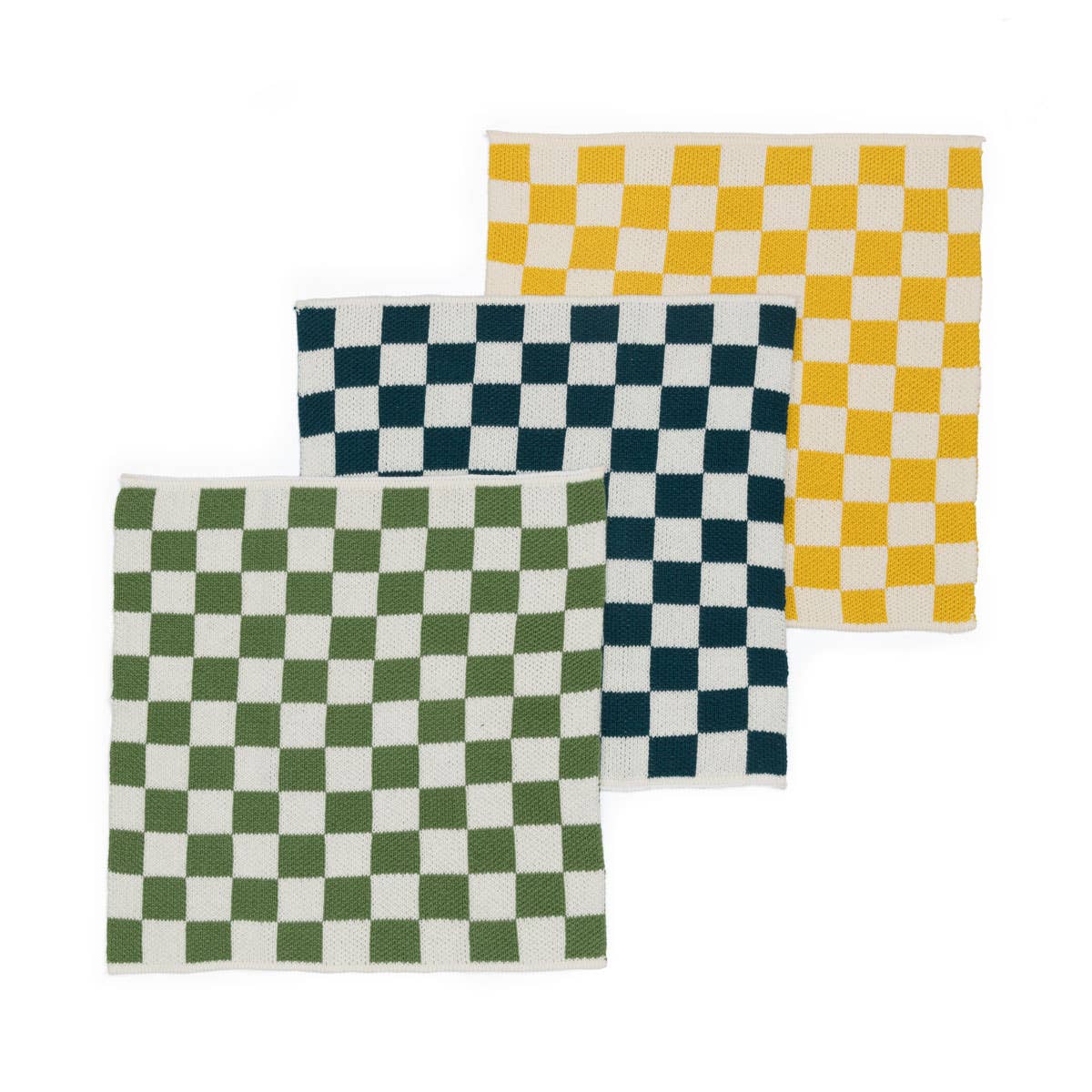 Sophie Home Reusable & Eco-Friendly Cotton Knit Dishcloths: Check Citrus