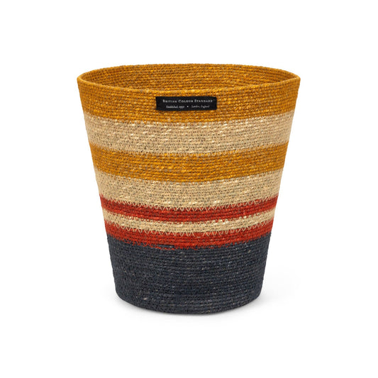British Colour Standard Seagrass Waste Paper Basket in Tuscan & Guardsman Red